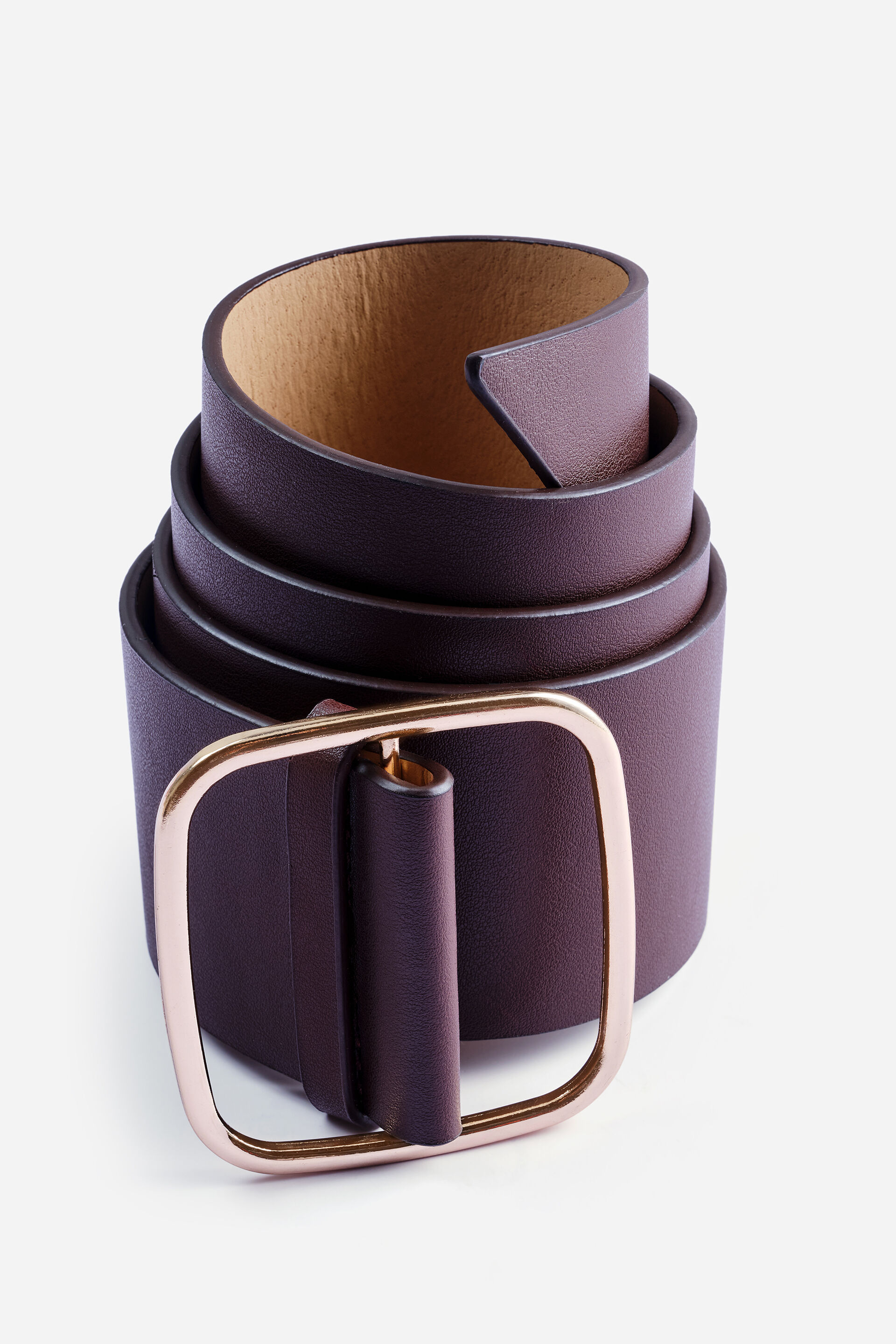 Golden Buckle Brown Belt, , image 1